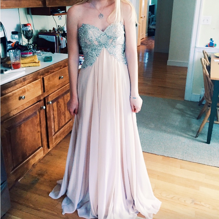 Light Pink Strapless Prom Dress